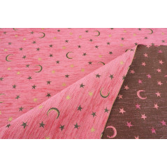 Turkish Upholstery Fabric by the Yard and Meter | Pale Pink Arabian Night Pattern Jacquard Fabric for Sofa Chair,Curtains Fabric
