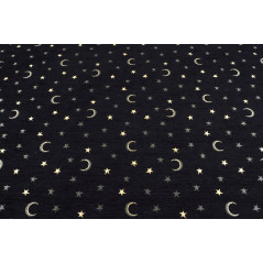 Turkish Upholstery Fabric by the Yard and Meter | Black Arabian Night Pattern Jacquard Fabric for Sofa Chair,Curtains Fabric