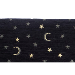 Turkish Upholstery Fabric by the Yard and Meter | Black Arabian Night Pattern Jacquard Fabric for Sofa Chair,Curtains Fabric
