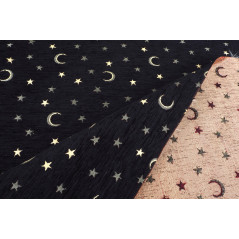 Turkish Upholstery Fabric by the Yard and Meter | Black Arabian Night Pattern Jacquard Fabric for Sofa Chair,Curtains Fabric