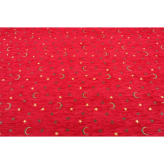 Turkish Upholstery Fabric by the Yard and Meter | Red Arabian Night Pattern Jacquard Fabric for Sofa Chair,Curtains Fabric