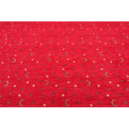 Turkish Upholstery Fabric by the Yard and Meter | Red Arabian Night Pattern Jacquard Fabric for Sofa Chair,Curtains Fabric