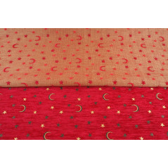 Turkish Upholstery Fabric by the Yard and Meter | Red Arabian Night Pattern Jacquard Fabric for Sofa Chair,Curtains Fabric
