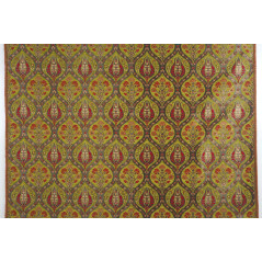 Turkish Upholstery Fabric by the Yard and Meter | Pistachio Green Morocco Tulip Pattern Jacquard Fabric for Sofa Chair,Curtains
