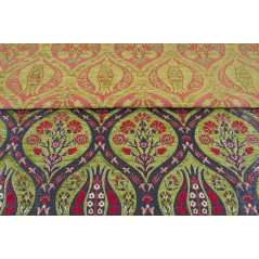 Turkish Upholstery Fabric by the Yard and Meter | Pistachio Green Morocco Tulip Pattern Jacquard Fabric for Sofa Chair,Curtains