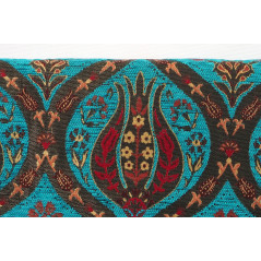 Turkish Upholstery Fabric by the Yard and Meter | Turquoise Blue Morocco Tulip Pattern Jacquard Fabric for Sofa Chair,Curtains