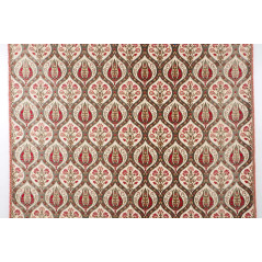 Turkish Upholstery Fabric by the Yard and Meter | Beige Morocco Tulip Pattern Jacquard Fabric for Sofa Chair,Curtains Fabric