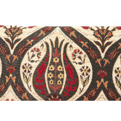 Turkish Upholstery Fabric by the Yard and Meter | Beige Morocco Tulip Pattern Jacquard Fabric for Sofa Chair,Curtains Fabric