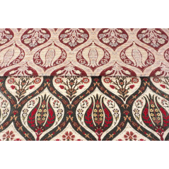 Turkish Upholstery Fabric by the Yard and Meter | Beige Morocco Tulip Pattern Jacquard Fabric for Sofa Chair,Curtains Fabric