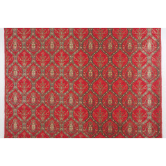 Turkish Upholstery Fabric by the Yard and Meter | Red Morocco Tulip Pattern Jacquard Fabric for Sofa Chair,Curtains Fabric