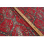 Turkish Upholstery Fabric by the Yard and Meter | Red Morocco Tulip Pattern Jacquard Fabric for Sofa Chair,Curtains Fabric