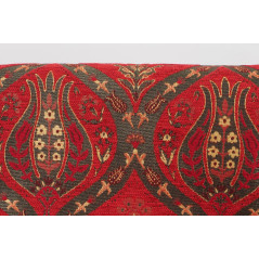 Turkish Upholstery Fabric by the Yard and Meter | Red Morocco Tulip Pattern Jacquard Fabric for Sofa Chair,Curtains Fabric