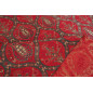 Turkish Upholstery Fabric by the Yard and Meter | Red Morocco Tulip Pattern Jacquard Fabric for Sofa Chair,Curtains Fabric