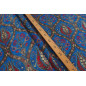 Turkish Upholstery Fabric by the Yard and Meter |Royal Blue Morocco Tulip Pattern Jacquard Fabric for Sofa Chair,Curtains Fabric