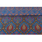 Turkish Upholstery Fabric by the Yard and Meter |Royal Blue Morocco Tulip Pattern Jacquard Fabric for Sofa Chair,Curtains Fabric