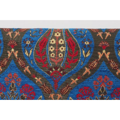 Turkish Upholstery Fabric by the Yard and Meter |Royal Blue Morocco Tulip Pattern Jacquard Fabric for Sofa Chair,Curtains Fabric