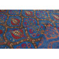 Turkish Upholstery Fabric by the Yard and Meter |Royal Blue Morocco Tulip Pattern Jacquard Fabric for Sofa Chair,Curtains Fabric
