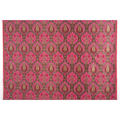 Turkish Upholstery Fabric by the Yard and Meter | Mazenda Pink Morocco Tulip Pattern Jacquard Fabric for Sofa Chair,Curtains