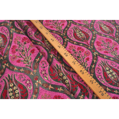 Upholstery Fabric, Turkish Fabric By the Meter, By the Yard, Pink Tulip Pattern Jacquard Chenille Upholstery Fabric