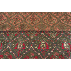 Turkish Upholstery Fabric by the Yard and Meter |Moss Green Morocco Tulip Pattern Jacquard Fabric for Sofa Chair,Curtains Fabric
