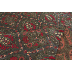 Turkish Upholstery Fabric by the Yard and Meter |Moss Green Morocco Tulip Pattern Jacquard Fabric for Sofa Chair,Curtains Fabric