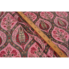 Turkish Upholstery Fabric by the Yard and Meter |Pale Pink Morocco Tulip Pattern Jacquard Fabric for Sofa Chair,Curtains Fabric