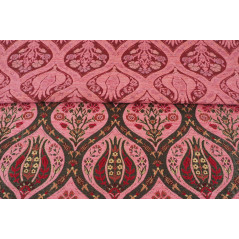 Turkish Upholstery Fabric by the Yard and Meter |Pale Pink Morocco Tulip Pattern Jacquard Fabric for Sofa Chair,Curtains Fabric