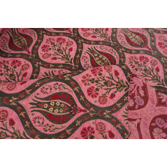 Turkish Upholstery Fabric by the Yard and Meter |Pale Pink Morocco Tulip Pattern Jacquard Fabric for Sofa Chair,Curtains Fabric