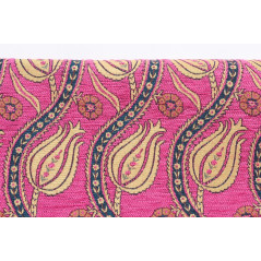Turkish Upholstery Fabric by the Yard and Meter | Mazenda Pink Running Water Tulip Pattern Jacquard Fabric for Sofa Chair