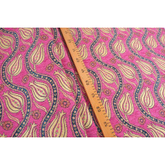 Upholstery Fabric, Turkish Fabric By the Meter, By the Yard, Pink Tulip Pattern Jacquard Chenille Upholstery Fabric