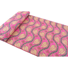 Turkish Upholstery Fabric by the Yard and Meter | Mazenda Pink Running Water Tulip Pattern Jacquard Fabric for Sofa Chair