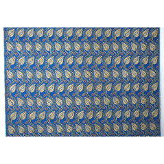 Upholstery Fabric, Turkish Fabric By the Meter, By the Yard, Navy Blue Tulip Pattern Jacquard Chenille