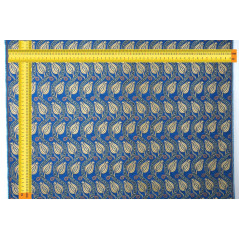 Turkish Upholstery Fabric by the Yard and Meter | Royal Blue Running Water Tulip Pattern Jacquard Fabric for Sofa Chair,Curtains