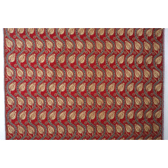 Turkish Upholstery Fabric by the Yard and Meter | Red Running Water Tulip Pattern Jacquard Fabric for Sofa Chair,Curtains Fabric