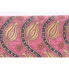 Turkish Upholstery Fabric by the Yard and Meter | Pale Pink Running Water Tulip Pattern Jacquard Fabric for Sofa Chair,Curtains