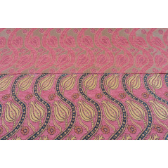 Turkish Upholstery Fabric by the Yard and Meter | Pale Pink Running Water Tulip Pattern Jacquard Fabric for Sofa Chair,Curtains