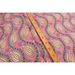 Turkish Upholstery Fabric by the Yard and Meter | Pale Pink Running Water Tulip Pattern Jacquard Fabric for Sofa Chair,Curtains