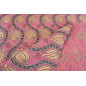 Turkish Upholstery Fabric by the Yard and Meter | Pale Pink Running Water Tulip Pattern Jacquard Fabric for Sofa Chair,Curtains