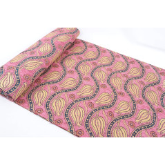 Turkish Upholstery Fabric by the Yard and Meter | Pale Pink Running Water Tulip Pattern Jacquard Fabric for Sofa Chair,Curtains