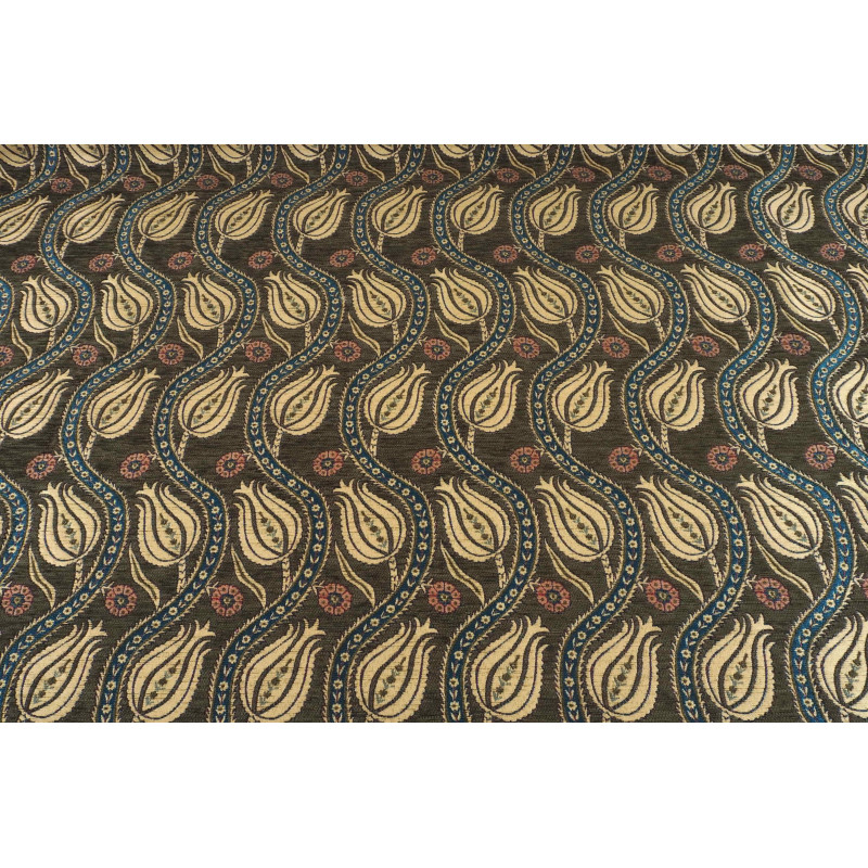 Turkish Upholstery Fabric by the Yard and Meter | Moss Green Running Water Tulip Pattern Jacquard Fabric for Sofa Chair,Curtains Turkish Upholstery Fabric by the Yard and Meter | Moss Green Running Water Tulip Pattern Jacquard Fabric for Sofa Chair,Curtains