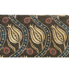 Turkish Upholstery Fabric by the Yard and Meter | Moss Green Running Water Tulip Pattern Jacquard Fabric for Sofa Chair,Curtain