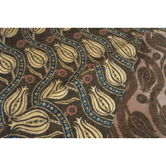 Turkish Upholstery Fabric by the Yard and Meter | Moss Green Running Water Tulip Pattern Jacquard Fabric for Sofa Chair,Curtain