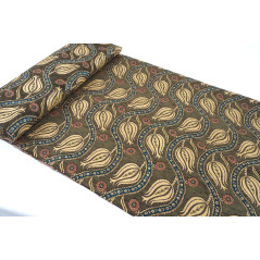 Turkish Upholstery Fabric by the Yard and Meter | Moss Green Running Water Tulip Pattern Jacquard Fabric for Sofa Chair,Curtain
