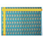 Turkish Upholstery Fabric by the Yard and Meter | Turquoise Blue Running Water Tulip Pattern Jacquard Fabric for Sofa Chair