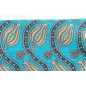 Turkish Upholstery Fabric by the Yard and Meter | Turquoise Blue Running Water Tulip Pattern Jacquard Fabric for Sofa Chair