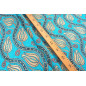 Turkish Upholstery Fabric by the Yard and Meter | Turquoise Blue Running Water Tulip Pattern Jacquard Fabric for Sofa Chair