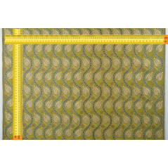 Turkish Upholstery Fabric by the Yard and Meter | Pistachio Green Running Water Tulip Pattern Jacquard Fabric for Sofa Chair