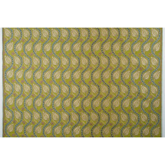Turkish Upholstery Fabric by the Yard and Meter | Pistachio Green Running Water Tulip Pattern Jacquard Fabric for Sofa Chair