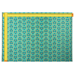 Turkish Upholstery Fabric by the Yard and Meter | Turquoise Blue Tiger Eyes Pattern Jacquard Fabric for Sofa, Chair, Curtains