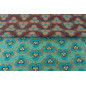 Turkish Upholstery Fabric by the Yard and Meter | Turquoise Blue Tiger Eyes Pattern Jacquard Fabric for Sofa, Chair, Curtains